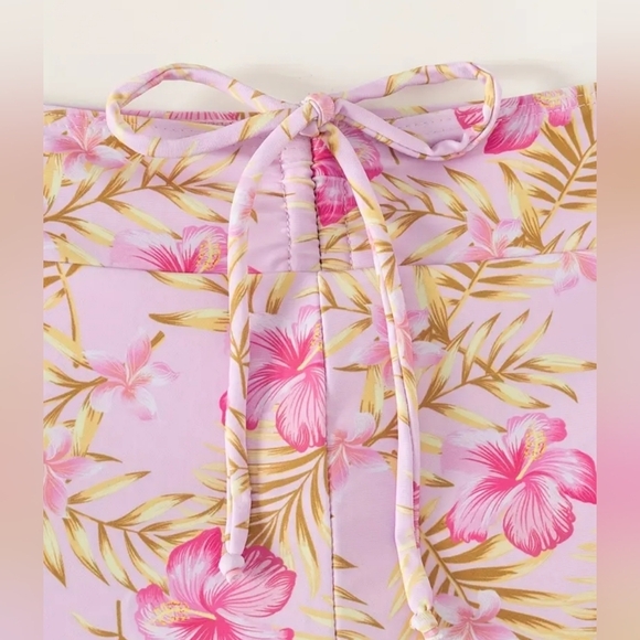2/$50 NEW Floral Butterly Pastel Pink 2 Piece Swim Suit With Cover-Up(#1,315) - Picture 5 of 9